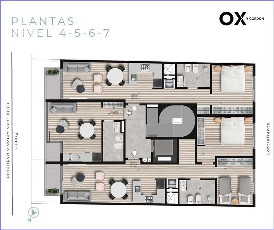 Apartamento monoambiente en venta en Cordón