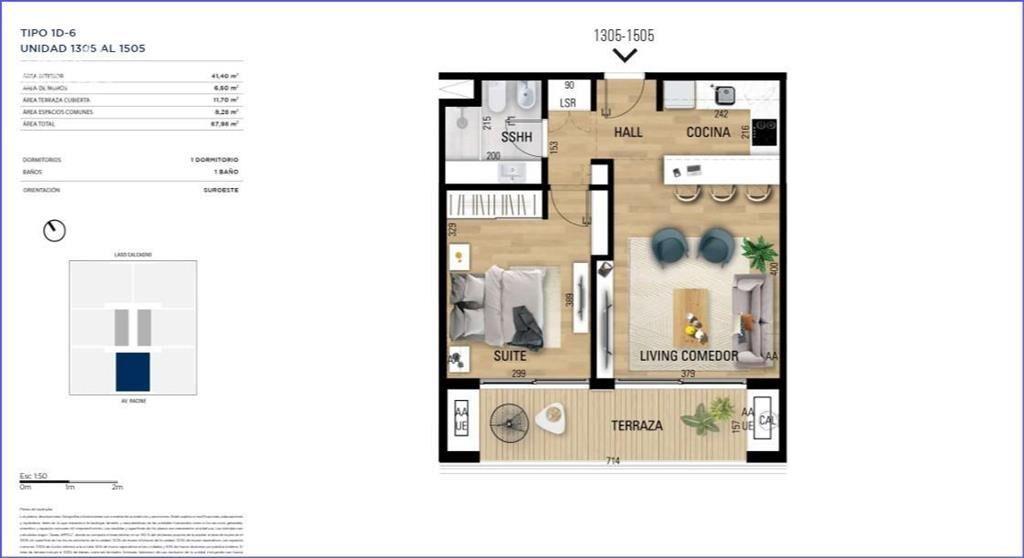 Apartamento de un dormitorio en venta en Carrasco - 1605