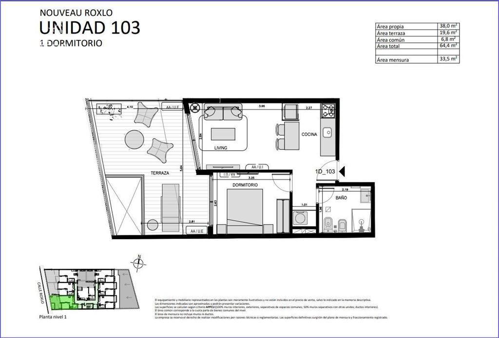 Apartamento de un dormitorio en venta en Cordón - 103