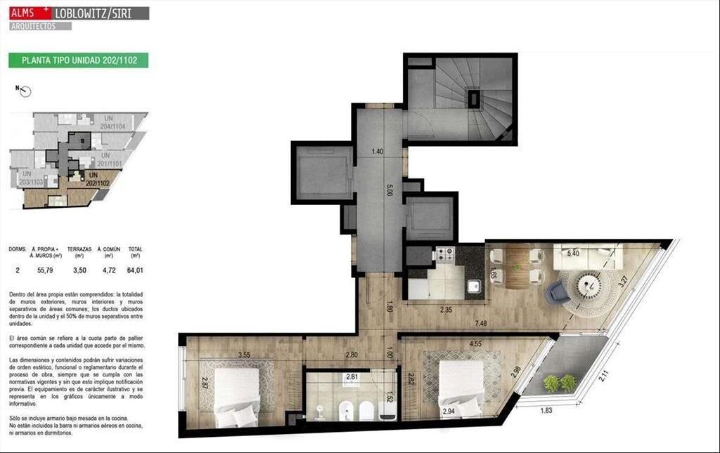 APARTAMENTO 2 DORMITORIOS + GARAJE EN CORDÓN SUR