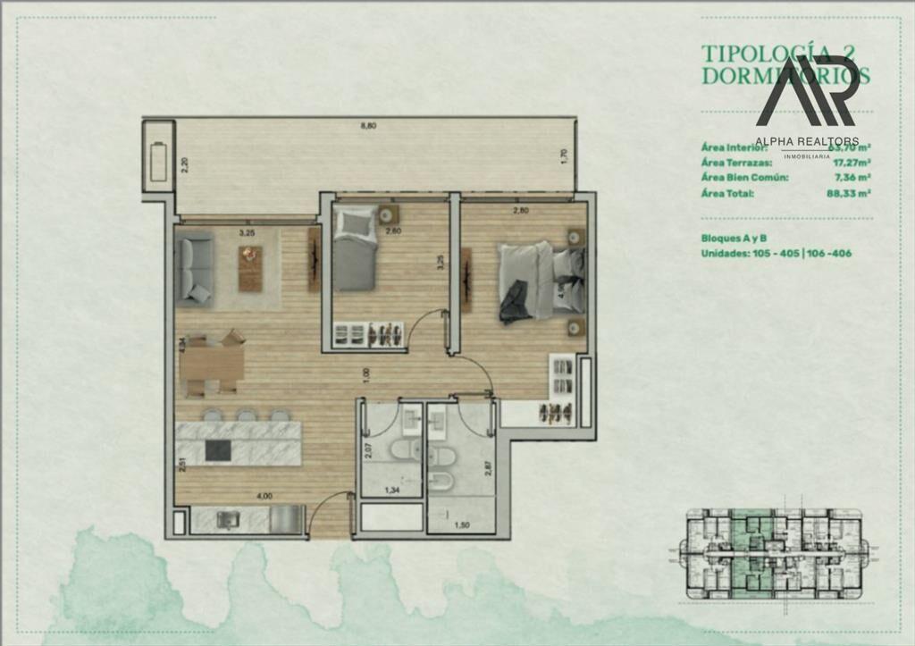 Apartamento en venta c/ cochera en Playa Mansa