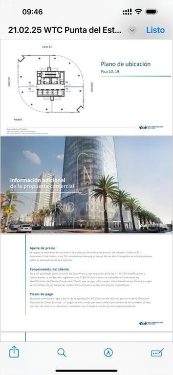 Alquiler oficinas WTC Free Zone Punta del Este