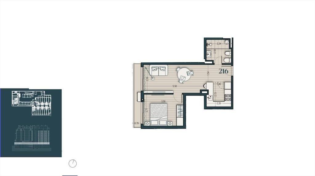 Venta apartamento de un dormitorio en Parque Rodó - 216