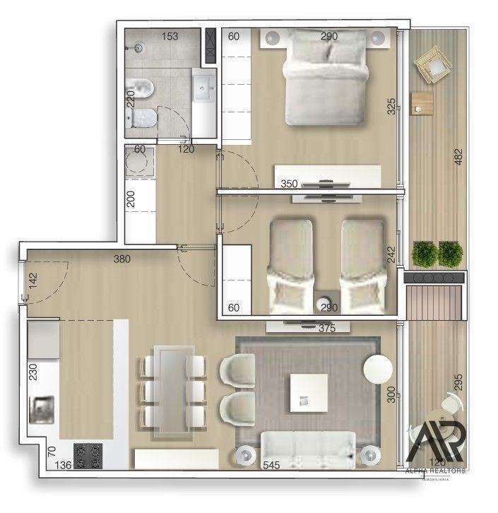 Apartamento de 2 dormitorios con terraza y parrillero pr...