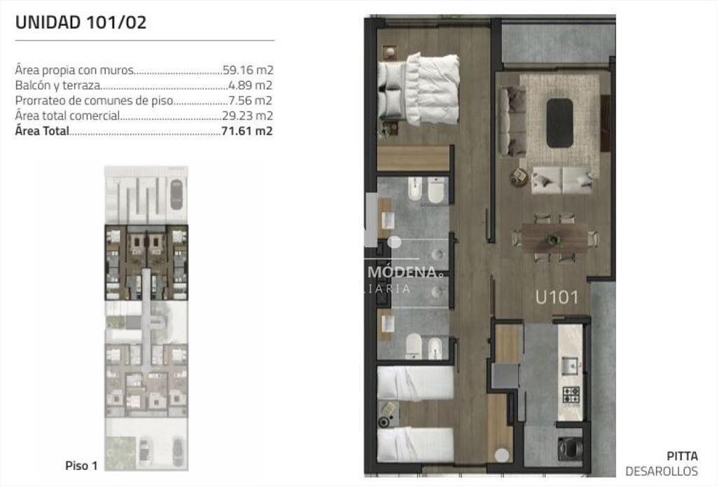 Apartamento de 2 Dormitorios en Malvin, entrega Inmediata.