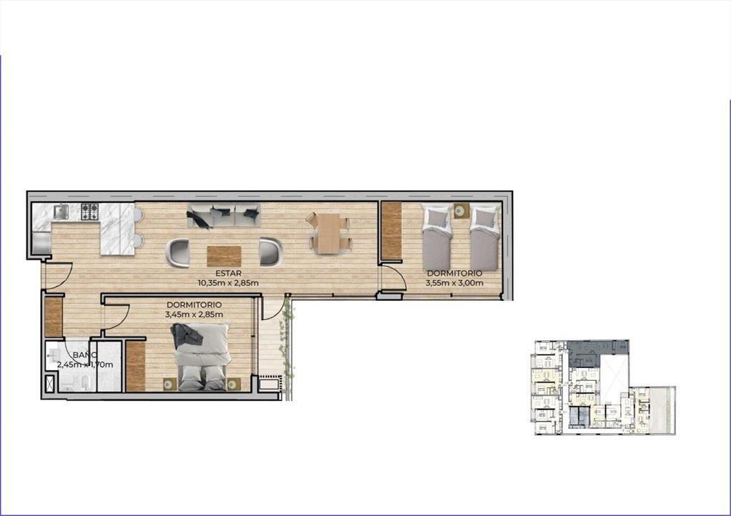 Apartamento de dos dormitorios en venta en Centro - 204