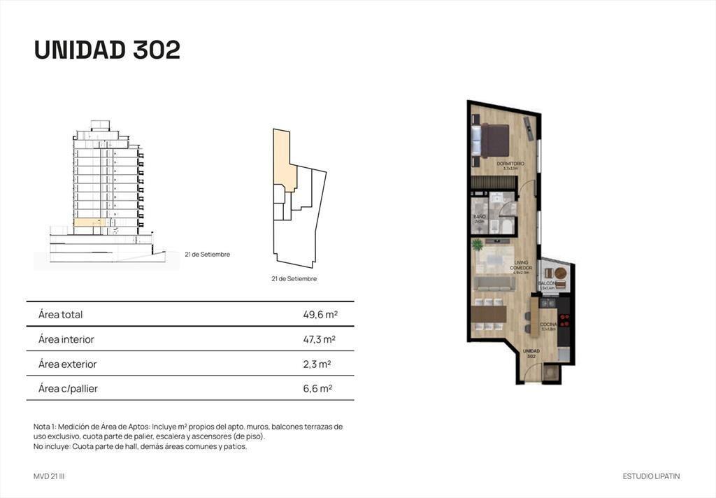 VENTA APARTAMENTO 1DORM BALCON PUNTA CARRETAS