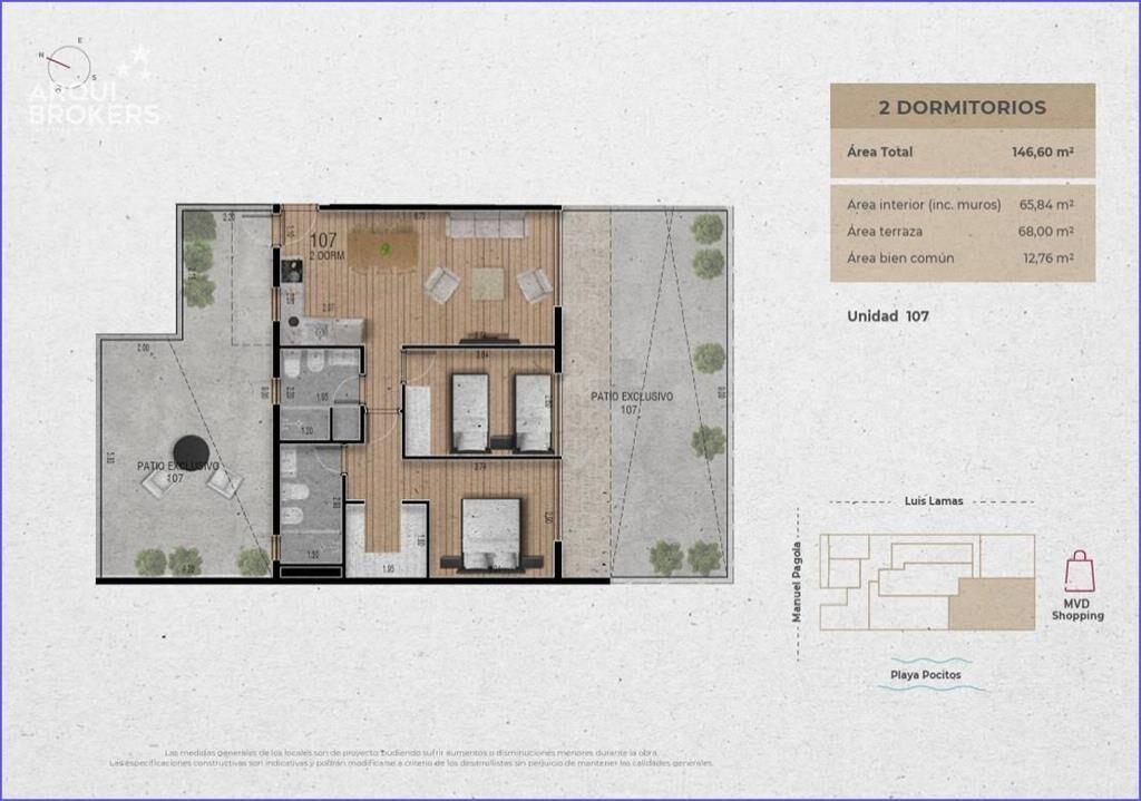 Apartamento de dos dormitorios con patio en venta en Pocito