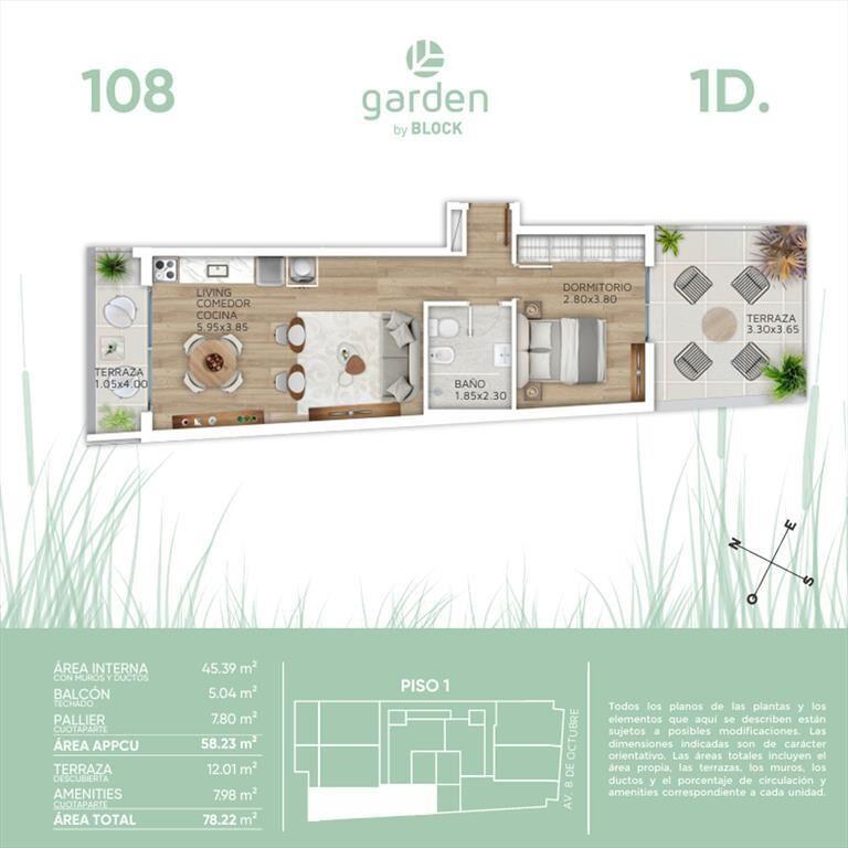 Venta Apartamento 1 Dormitorio Patio La Blanqueada
