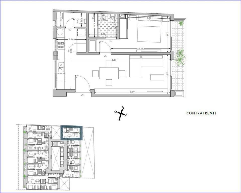 Apartamento  de un dormitorio en venta en Pocitos - 210