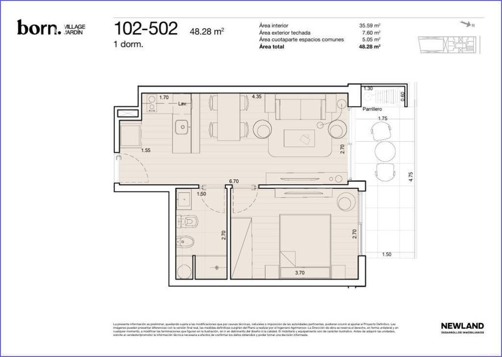 Apartamento de un dormitorio en venta en La Blanqueada - 20
