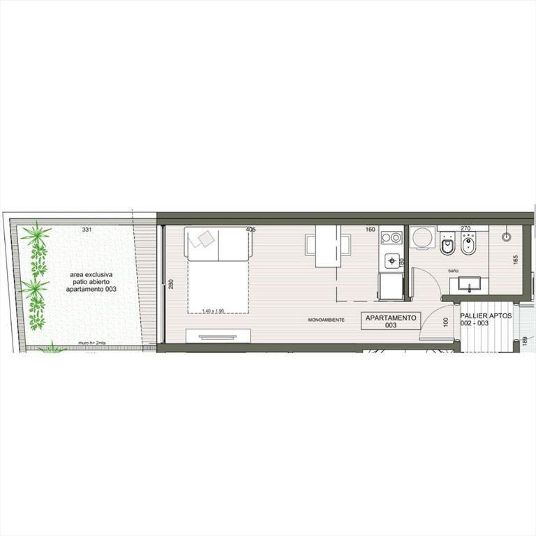 Venta apartamento monoambiente con patio exclusivo Avenida