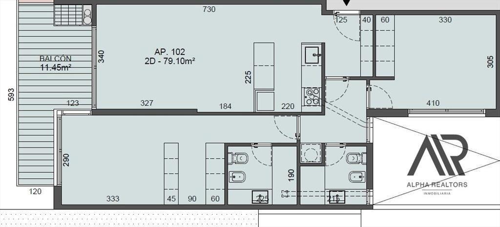 Apartamento de 2 dormitorios, con balcón y parrillero en...