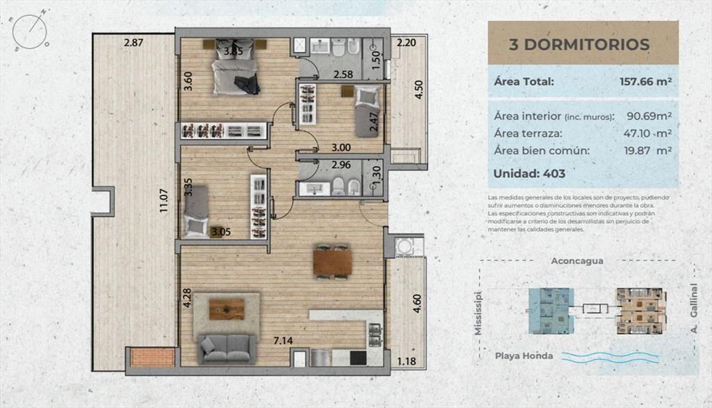 VENTA Apartamento MALVÍN 3 dorm gran terraza POZO
