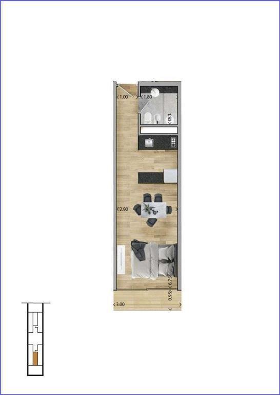Apartamento monoambiente en venta en Punta Carretas - 205