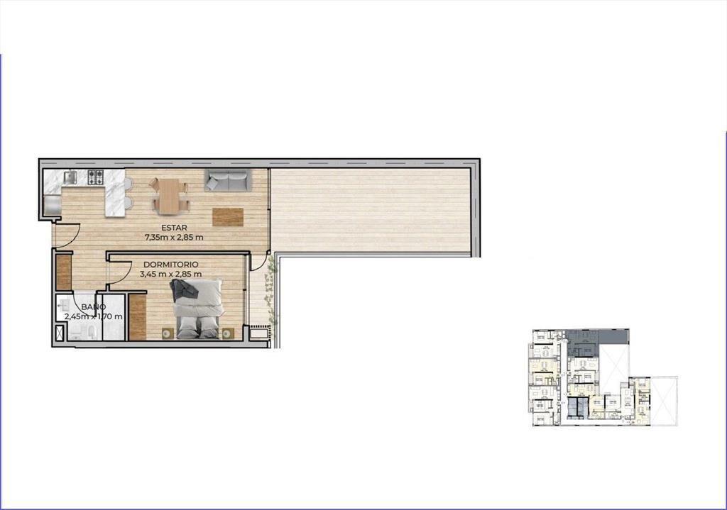 Apartamento de un dormitorio en venta en Centro - 304