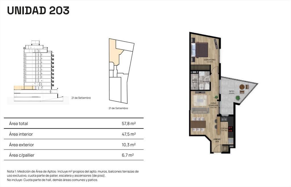VENTA APARTAMENTO 1DORM BALCON PUNTA CARRETAS POZO