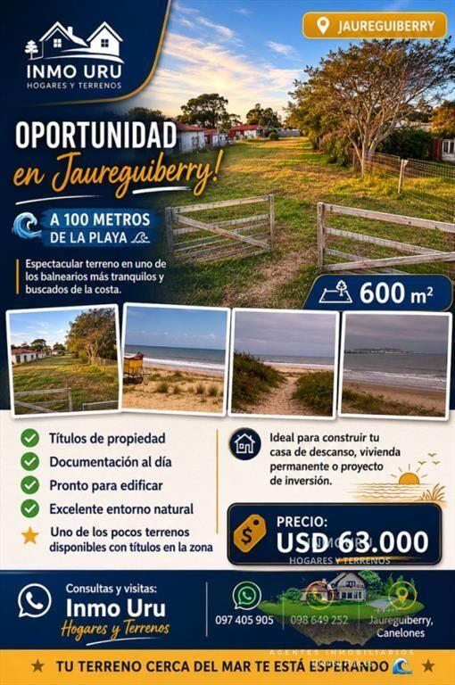 Venta de Terreno en Jaureguiberry proximo a Playa