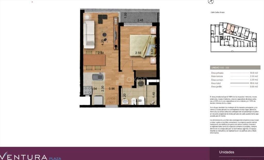 VENTA DE HERMOSO APARTAMENTO DE 1 DORMITORIO EN BARRIO LA B