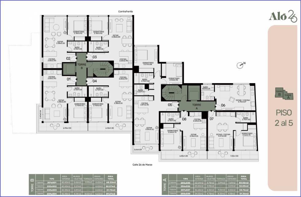Apartamento de un dormitorio en venta en Pocitos - 307