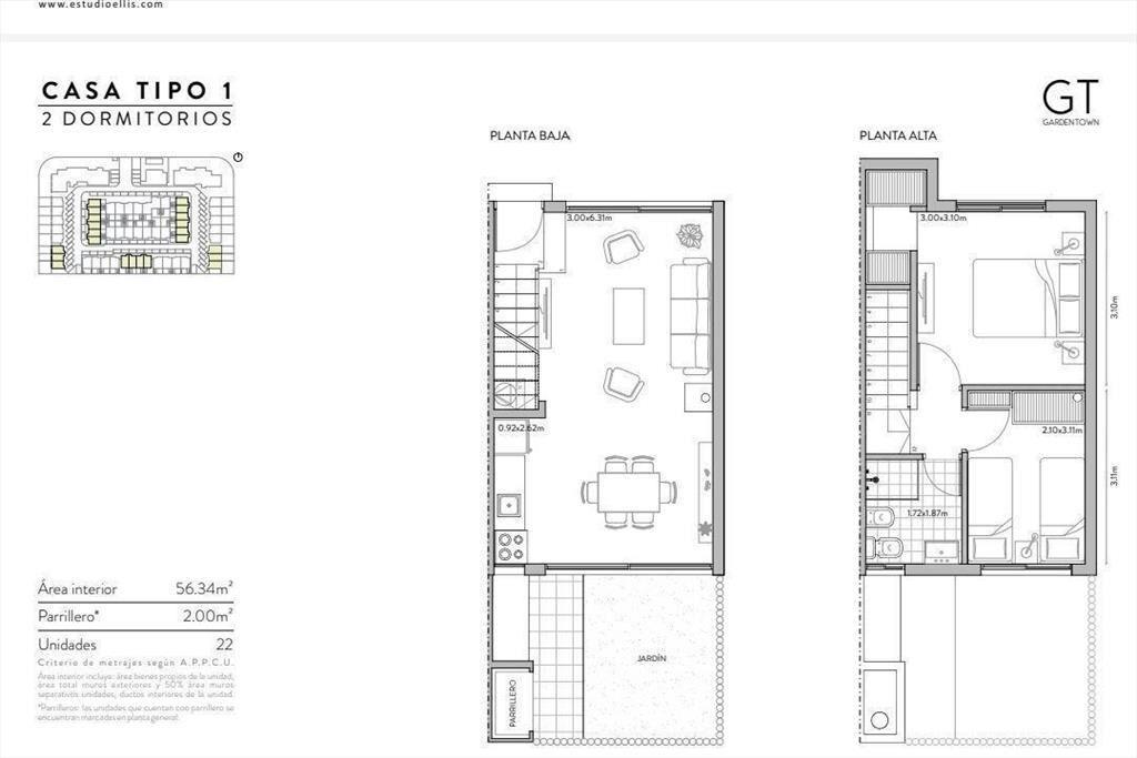 Venta Casa 2 dormitorios Jardines Carrasco, Garden Town