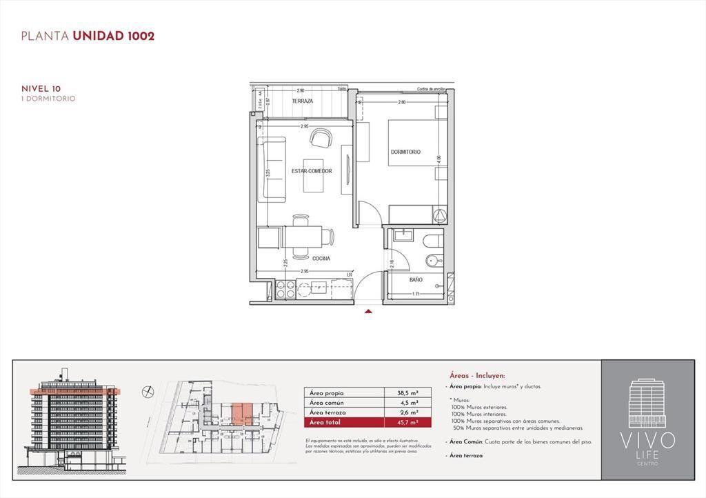Venta Apartamento 1 Dormitorio en Centro
