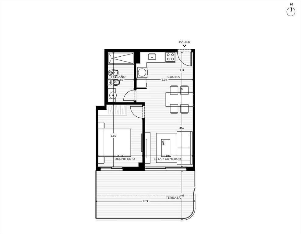 Apartamento 1 dormitorio en Cordón