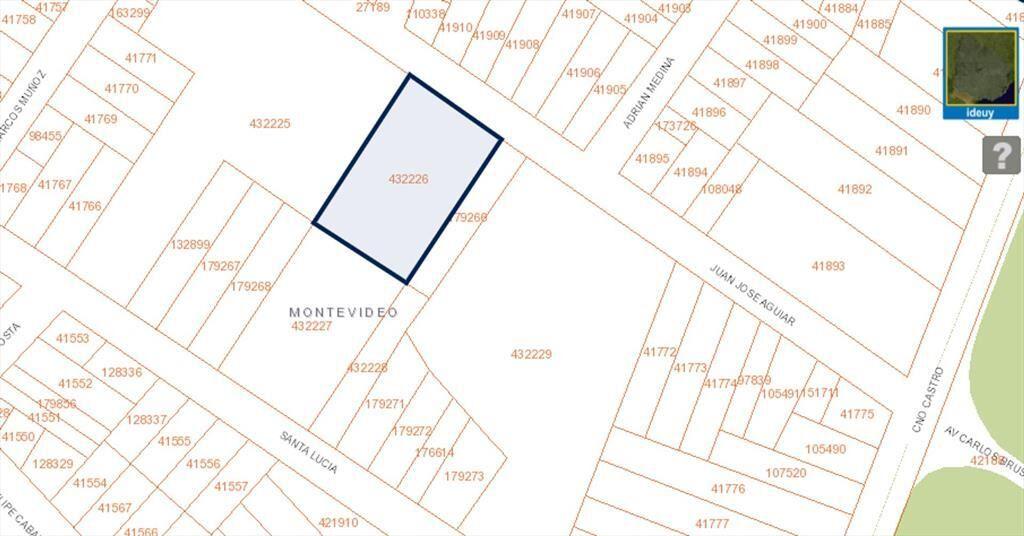 Venta de terreno 5504 m2, 3 padrones en el Prado