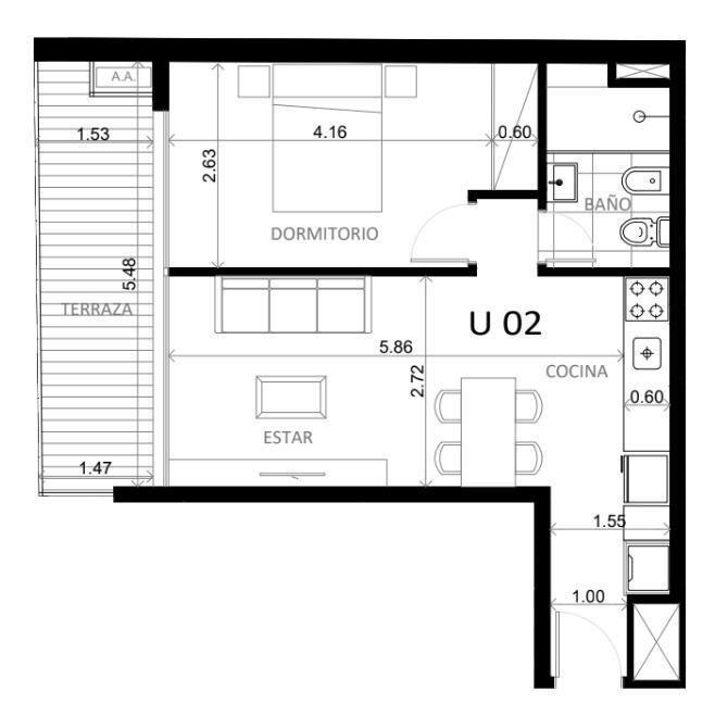 Apartamento 1 Dormitorio en Cordón