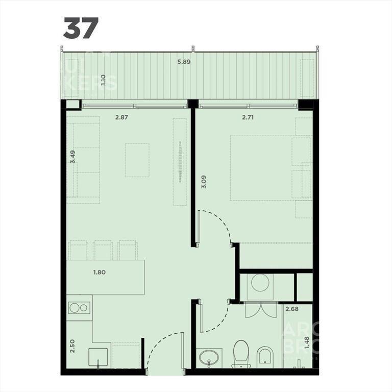 Apartamento de un dormitorio en venta en La Blanqueada - 13