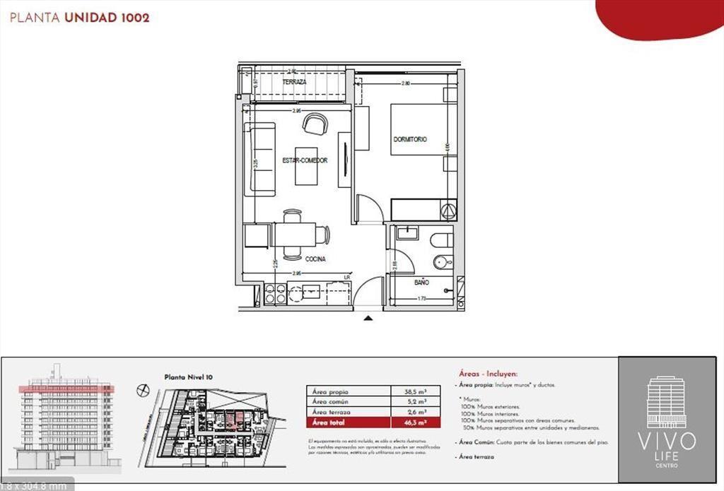 Venta apartamento 1 dormitorio Vivo Life Centro