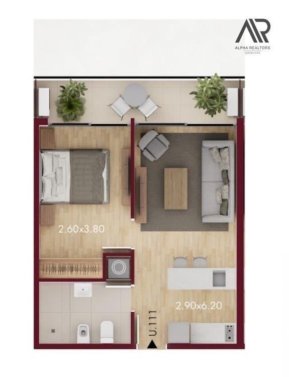 APARTAMENTO DE 1 DORMITORIO, CON TERRAZA. LA BLANQUEADA....