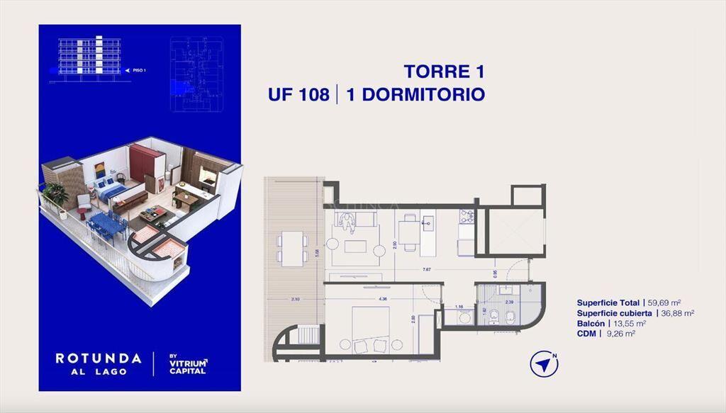 Venta 1 dormitorio c/ terraza | Rotunda al Lago