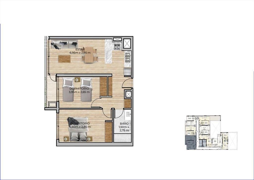 Apartamento de dos dormitorios en venta en Centro - 301