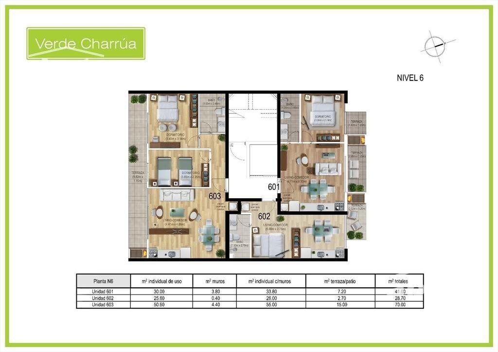 Venta apartamento 1 Dormitorio en Cordón gran patio con Par