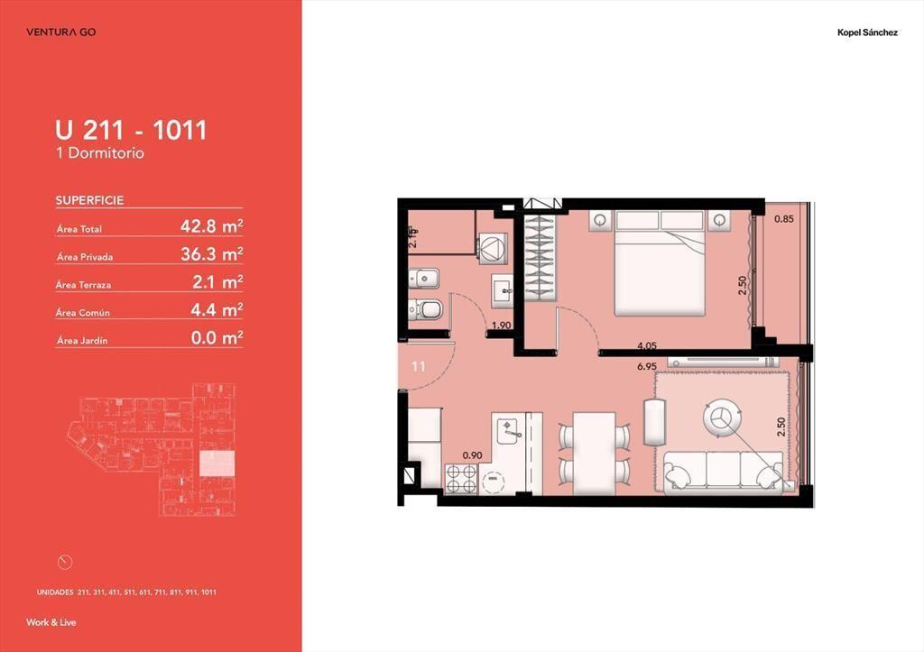 Venta Apartamento 1 Dormitorio en Cordon