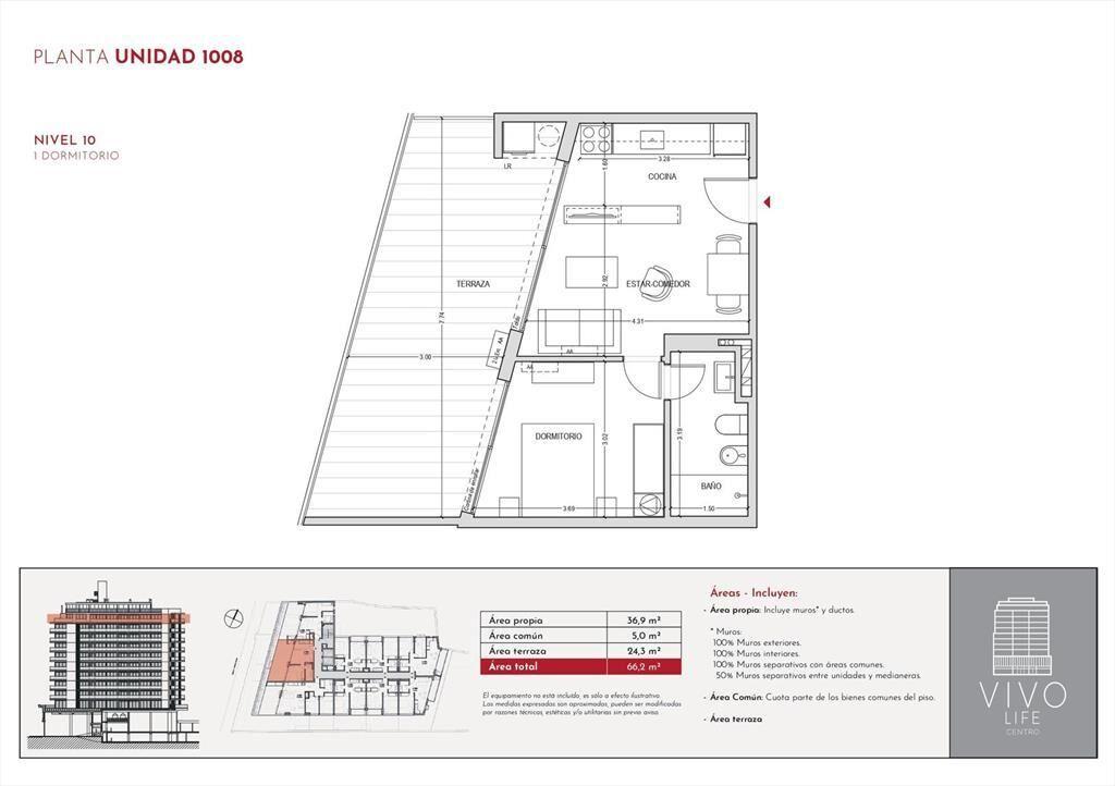 Venta Apartamento 1 Dormitorio en Centro