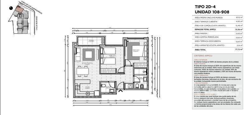 VENTA DE APARTAMENTO DE 2 DORMITORIOS EN POCITOS CON TERRAZ