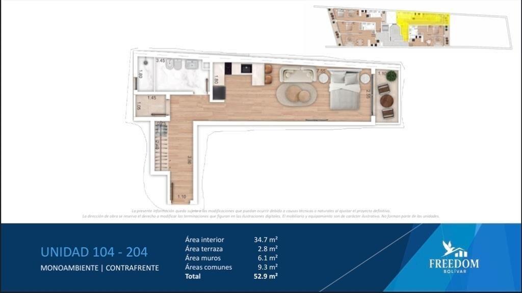 VENTA MONOAMBIENTE TERRAZA POCITOS POZO