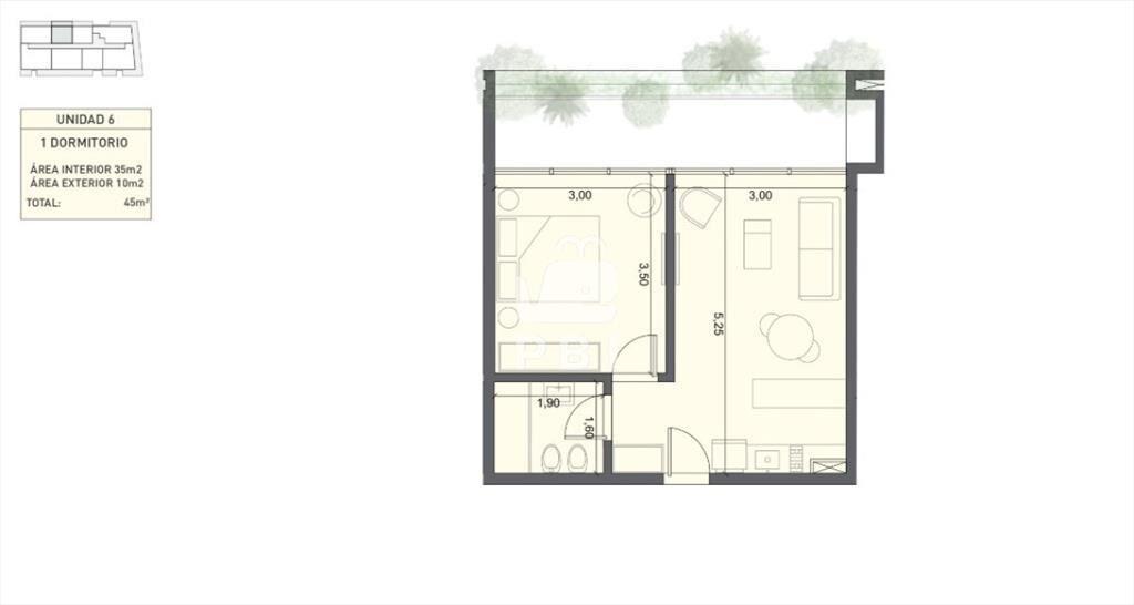 Apartamento de 1 dormitorio a estrenar a pasos -