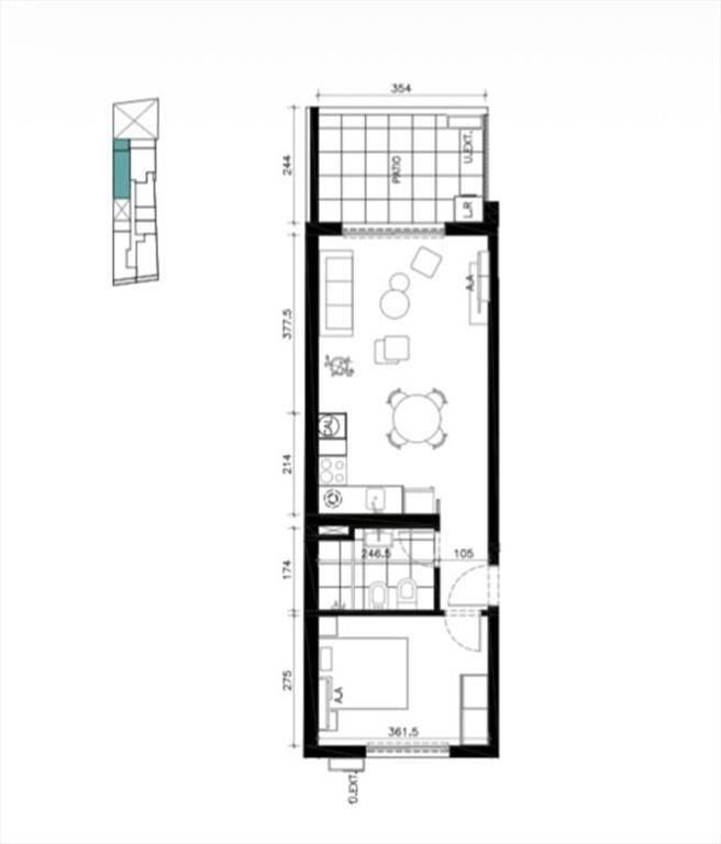 Venta apartamento 1 dormitorio con patio en Cordón
