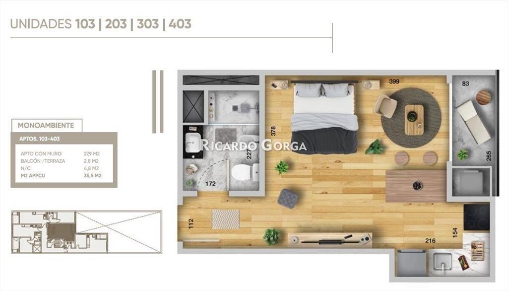 Ley de Vivienda promovida Venta Apartamento monoambiente...