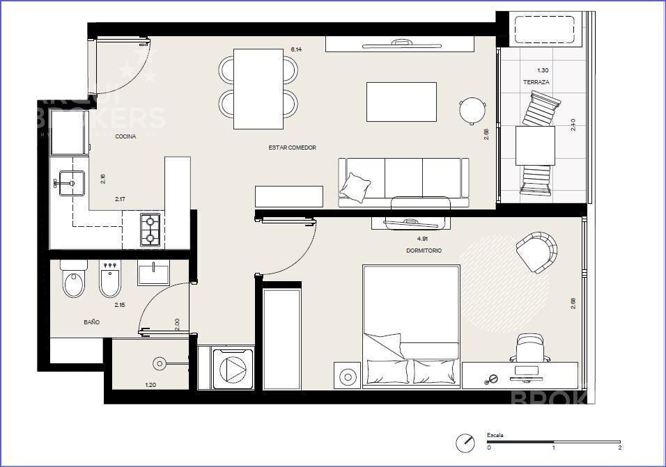 Apartamento de un dormitorio en venta en Buceo - 417