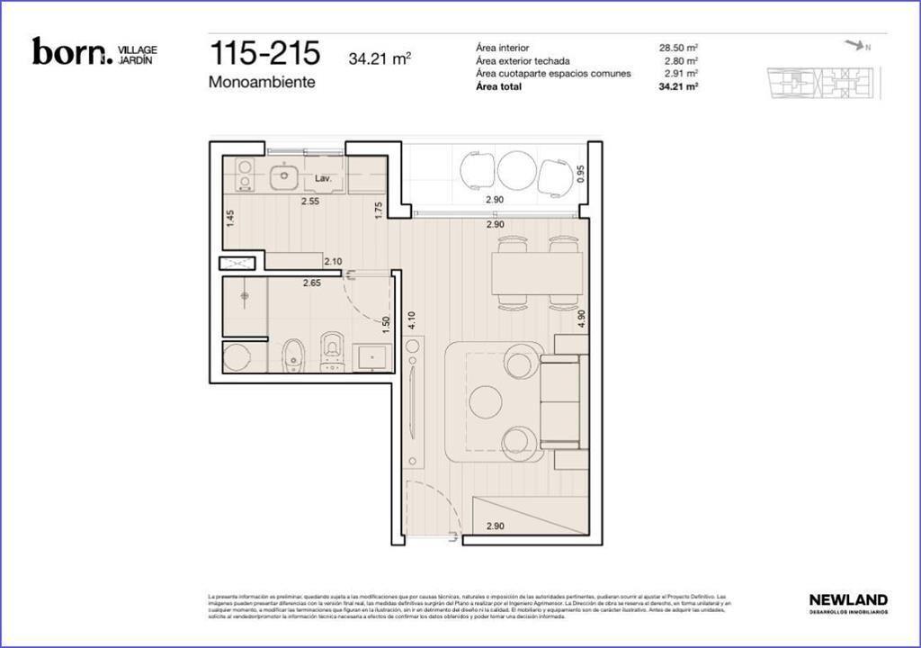 Apartamento monoambiente en venta en La Blanqueada - 115