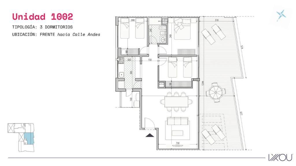 Venta de apartamento de 3 dormitorios con renta en Alma Sur,
