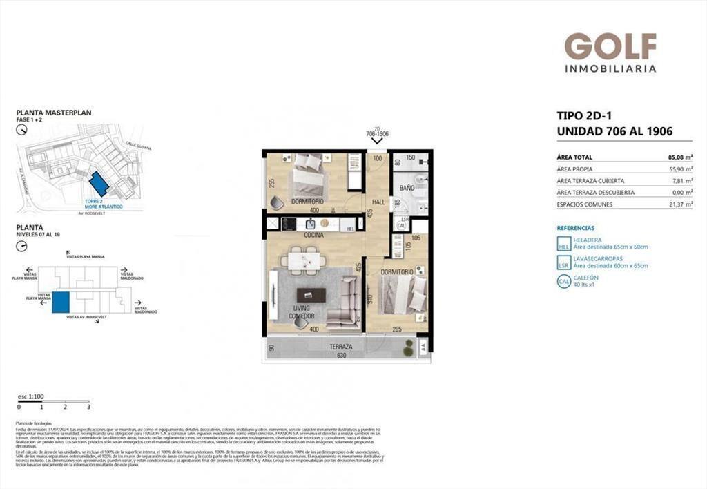 Venta de apartamento de 2 dormitorios en Punta del Este