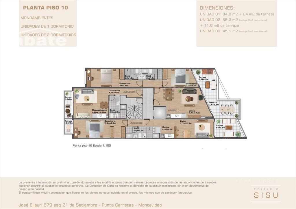 Venta apartamento monoambiente en Punta Carretas