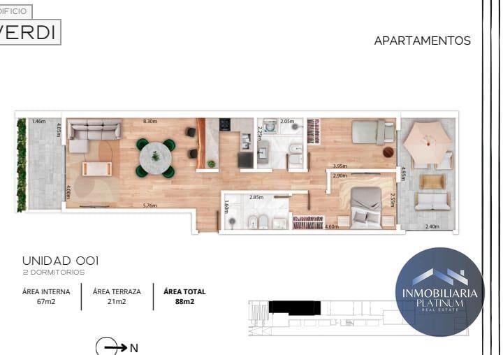 Apartamento en venta c/ cochera en Malvin