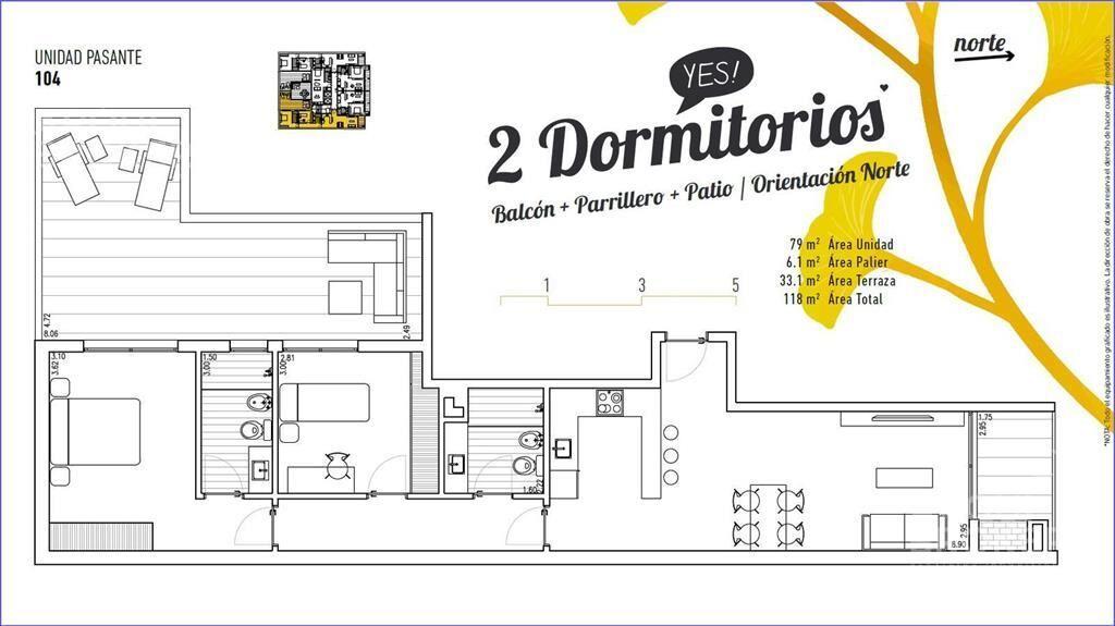 Apartamento de dos dormitorios en venta en Parque Rodó - 10
