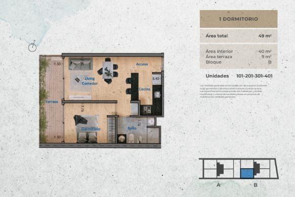 Venta Apartamento 1 Dormitorio en Pocitos nuevo